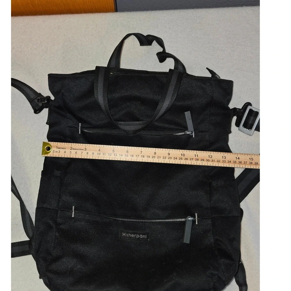 Sherpani Camden Convertible Tote Backpack Black Crossbody Bag Multi-Way Travel